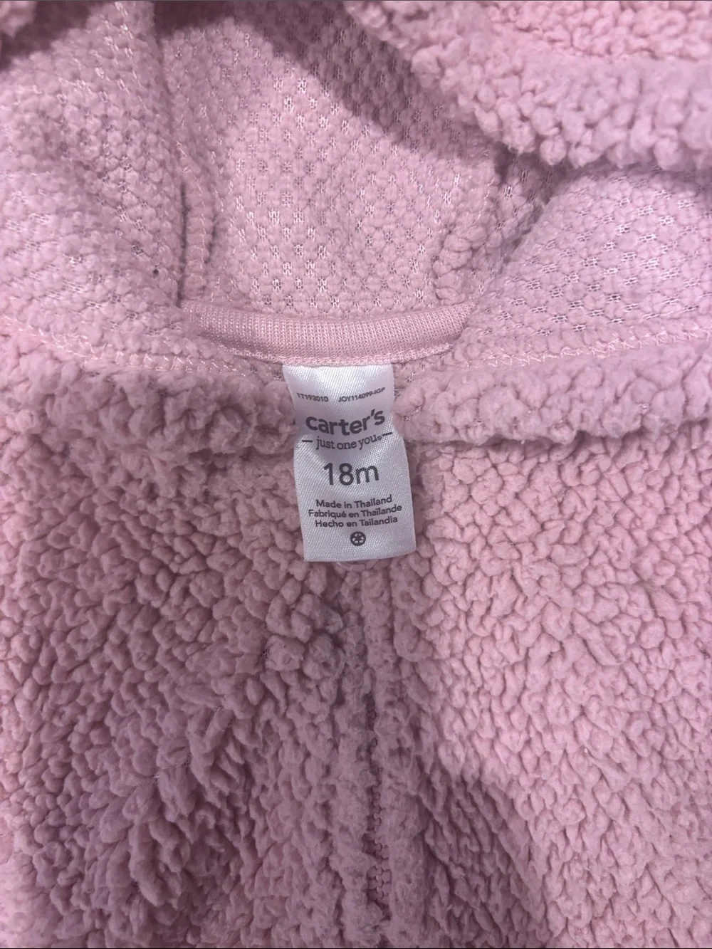 Carter's Pink Sherpa Hoodie with Teddy Ears